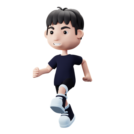 Child Boy running  3D Illustration