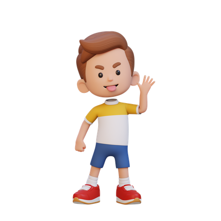Child Boy Yelling And Make Fun Of  3D Icon
