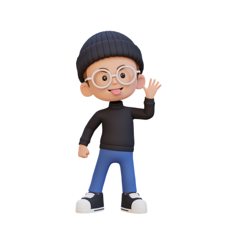Child Boy Yelling And Make Fun Of  3D Icon