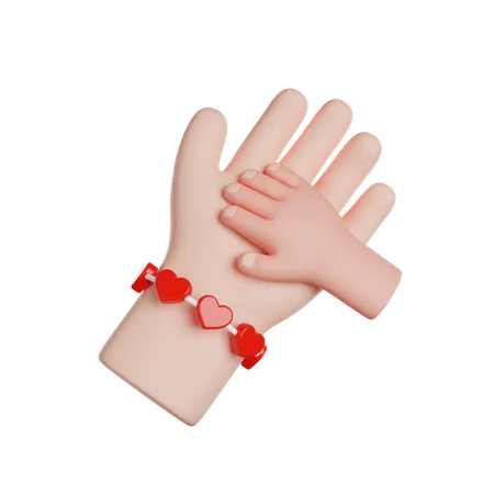 International Volunteer Day Take Care Of Children Volunteer Hand Holding A Child Hand 3 D Render Icon 3D Icon
