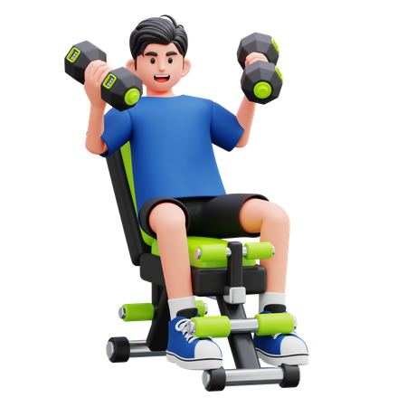 Child Exercising On Gym Machine  3D Illustration