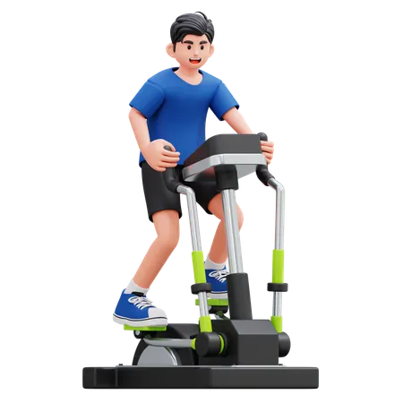 Child Exercising On Mini Stepper  3D Illustration