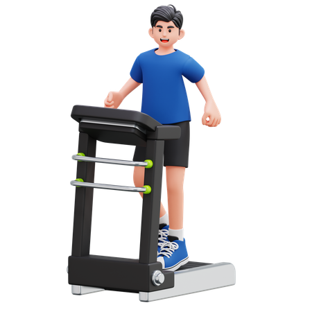 Child On Treadmill Exercise Machine  3D Illustration