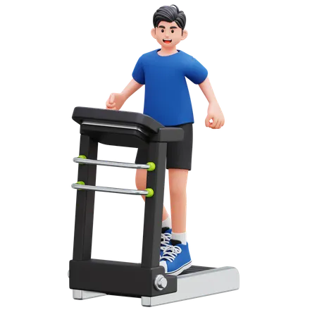 Child On Treadmill Exercise Machine  3D Illustration