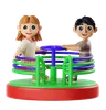 Children Playing Merry Go Round