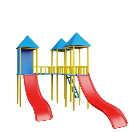 Children Slide 3D Illustration
