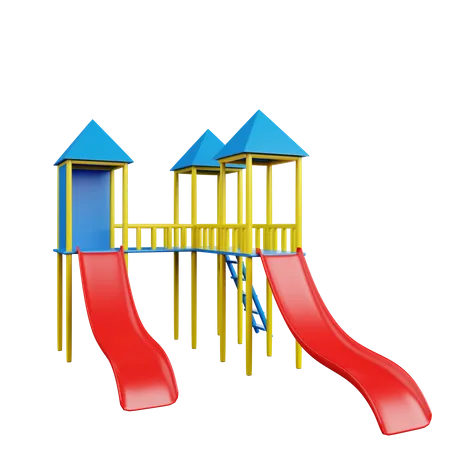 Children Slide  3D Illustration