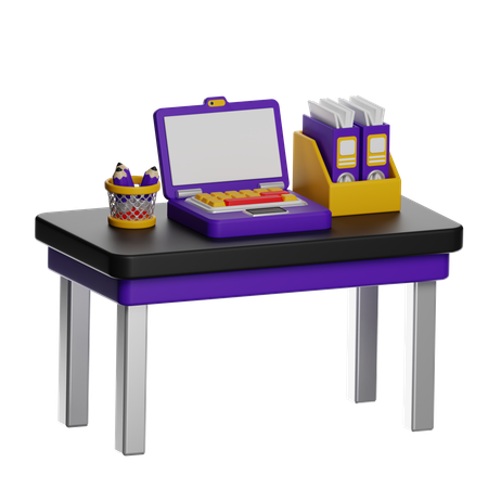 Childrens Toy Cash Register On Table  3D Icon