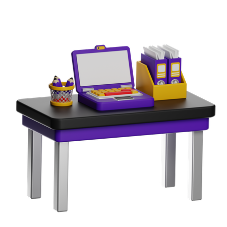 Childrens Toy Cash Register On Table  3D Icon