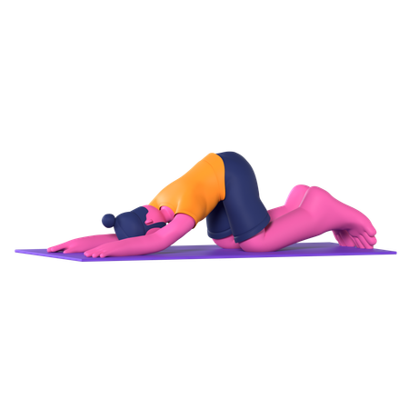 Child’s Pose  3D Icon