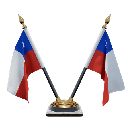 Chile Doppelter (V) Tischflaggenständer  3D Icon