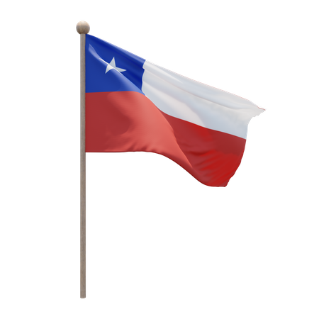 Chile Fahnenmast  3D Flag