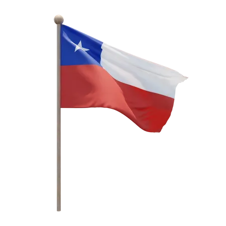 Chile Fahnenmast  3D Flag