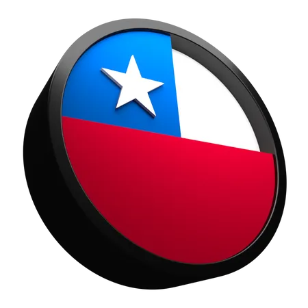 Chile Flag Icon With 3 D 3D Flag