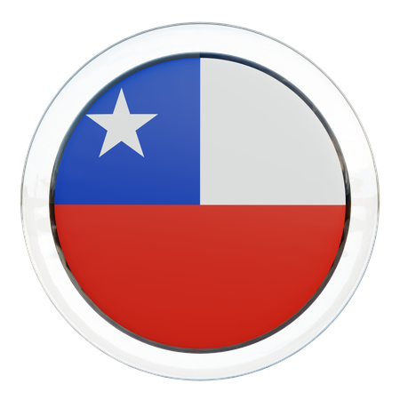 Chile Flag Glass  3D Icon