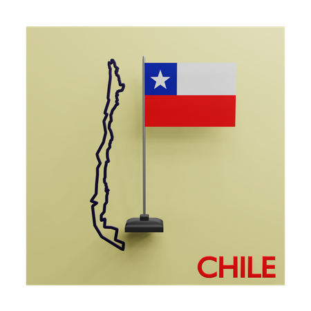 Chile Map  3D Icon