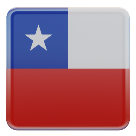 Quadratische Flagge Chiles  3D Icon