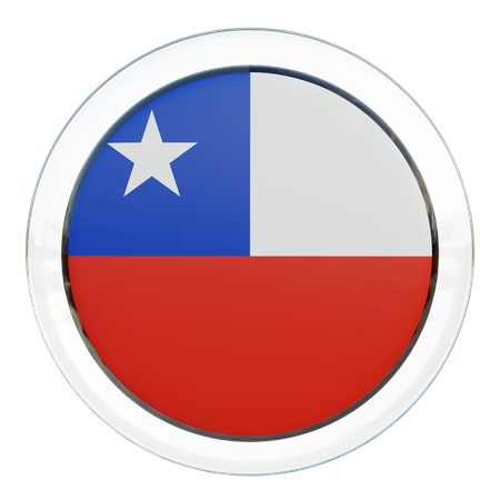 Chile Round Flag 3D Icon