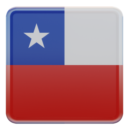 Chile Square Flag 3D Icon