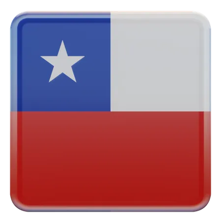 Chile Square Flag  3D Icon