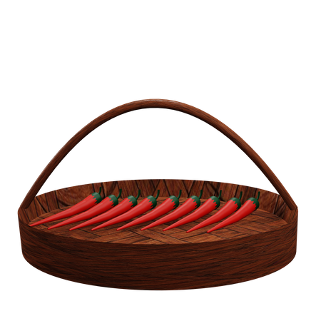 Chili Pepper Basket  3D Icon