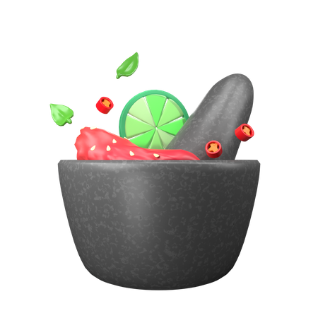 Chilischoten zerstampfen  3D Icon