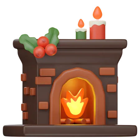 Chimenea de navidad  3D Icon