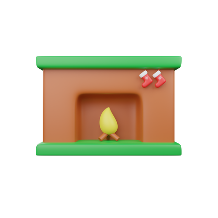 Chimenea de navidad  3D Icon