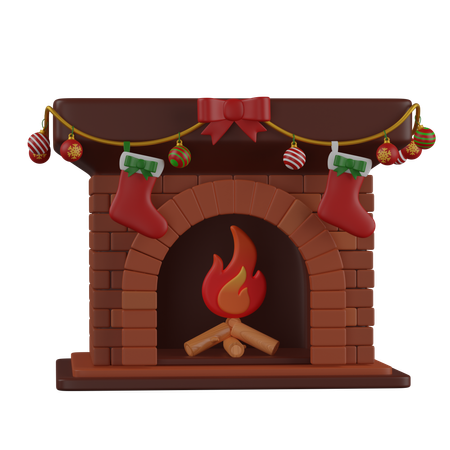 Chimenea de navidad  3D Icon