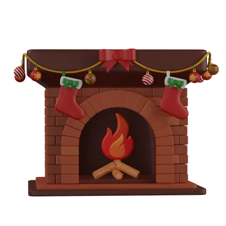 Chimenea de navidad  3D Icon