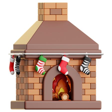 Chimenea de navidad  3D Icon