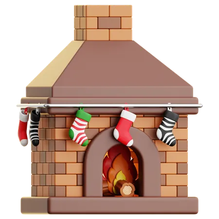 Chimenea de navidad  3D Icon