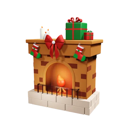 Chimenea de navidad  3D Icon