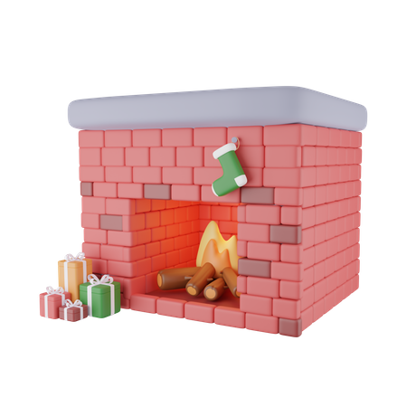 Chimenea de navidad  3D Icon