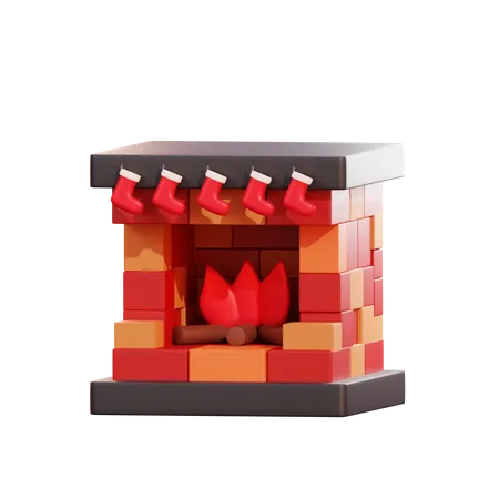 Chimenea de navidad  3D Illustration