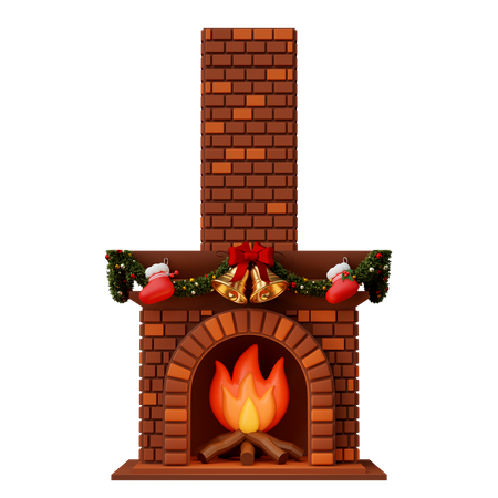 Chimenea de navidad  3D Icon