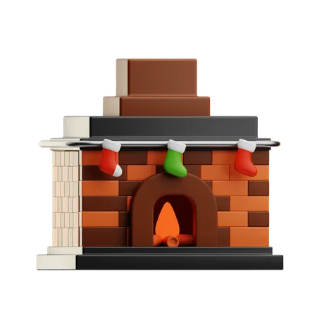 Chimenea de navidad  3D Icon