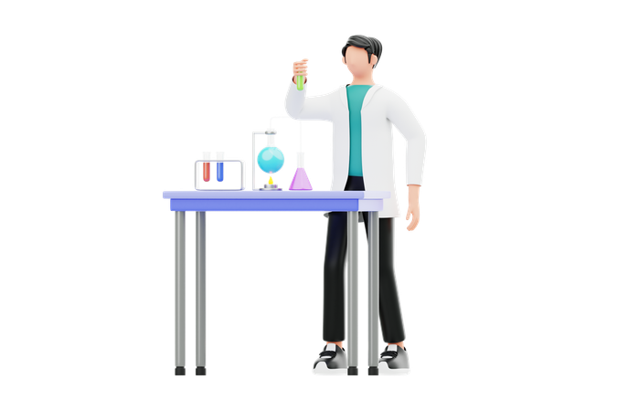 Laboratoire de chimie  3D Illustration