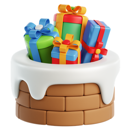 Chimney and Gift  3D Icon
