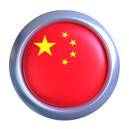 China Flag Emblem  3D Icon
