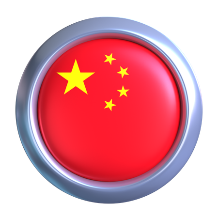 China Flag Emblem  3D Icon