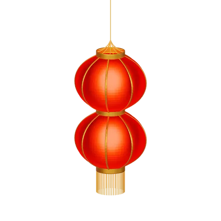 Isometric 3 D Render Design Element Of A Lantern In Chinese Traditional Style Suitable For Chinatown Or Chinese New Year Theme 3D Icon