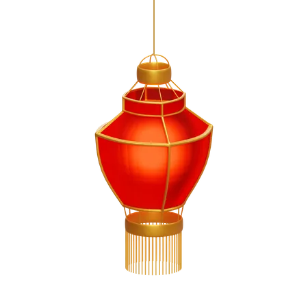 Isometric 3 D Render Design Element Of A Lantern In Chinese Traditional Style Suitable For Chinatown Or Chinese New Year Theme 3D Icon