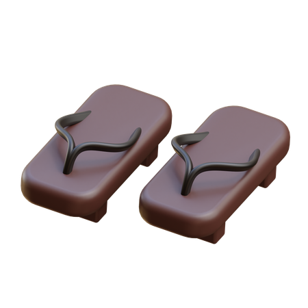 Chinelo de madeira  3D Icon