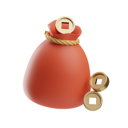 Chinese bag coin  3D Icon