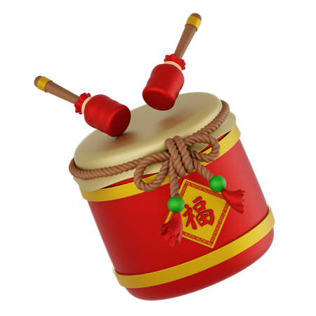 Chinese Big Drum  3D Icon