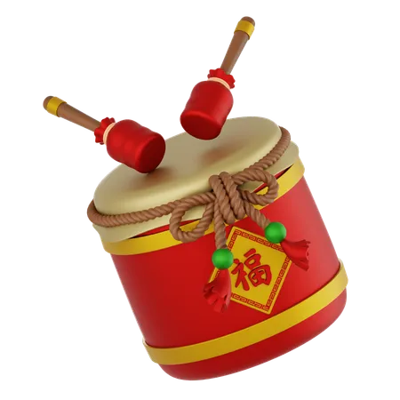 Chinese Big Drum  3D Icon