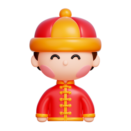 Chinese Boy  3D Icon