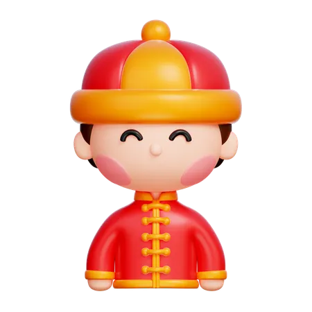 Chinese Boy  3D Icon