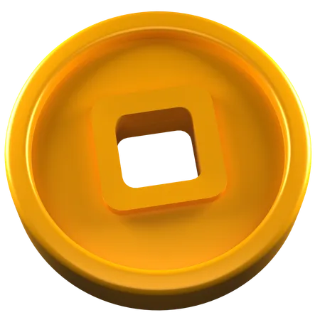 3 D Render Chinese Coin Illustration 3D Icon